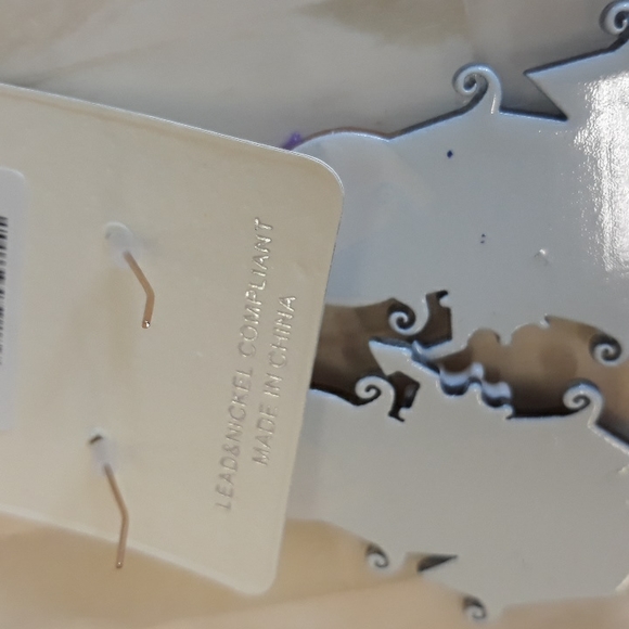 Halloween Moon & House Dangle Earrings - Picture 4 of 7